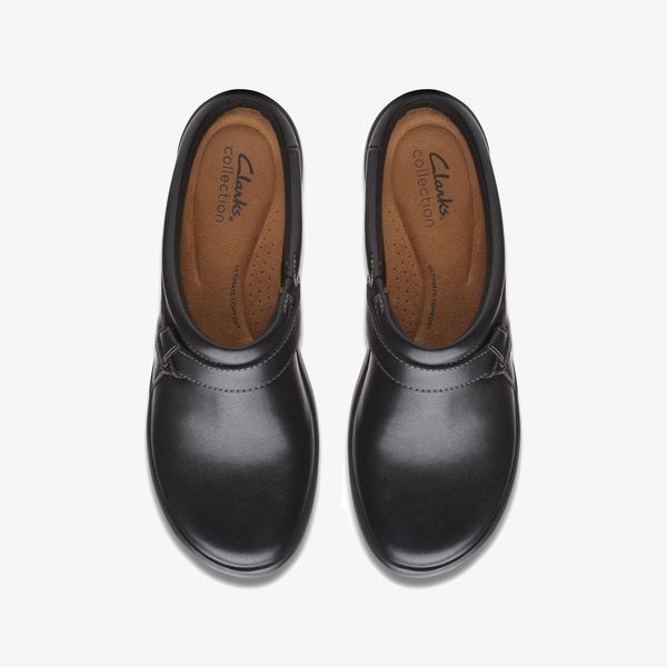 Women's Angie Mist Black Leather Mules - Image 6