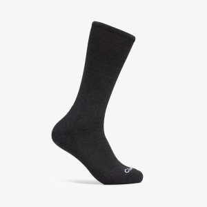Mens Solid Crew Charcoal Socks