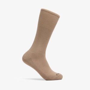 Men's Moisture Wicking Taupe Crew Socks