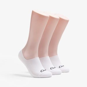 Mens 3 pack Solid Liner White Socks