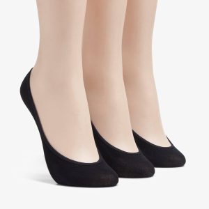 Womens 3 pack Solid Liner Black Multicolour Socks