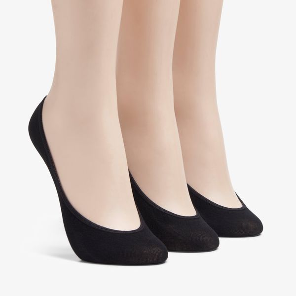 Womens 3 pack Solid Liner Black Multicolour Socks