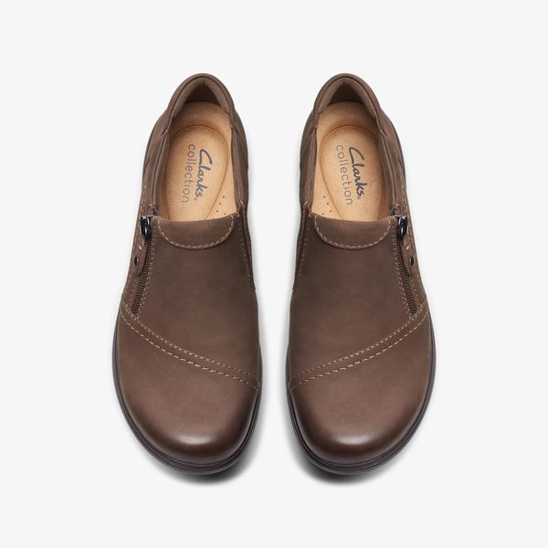 Womens Carleigh Ray Taupe Nubuck Slip Ons - Image 6