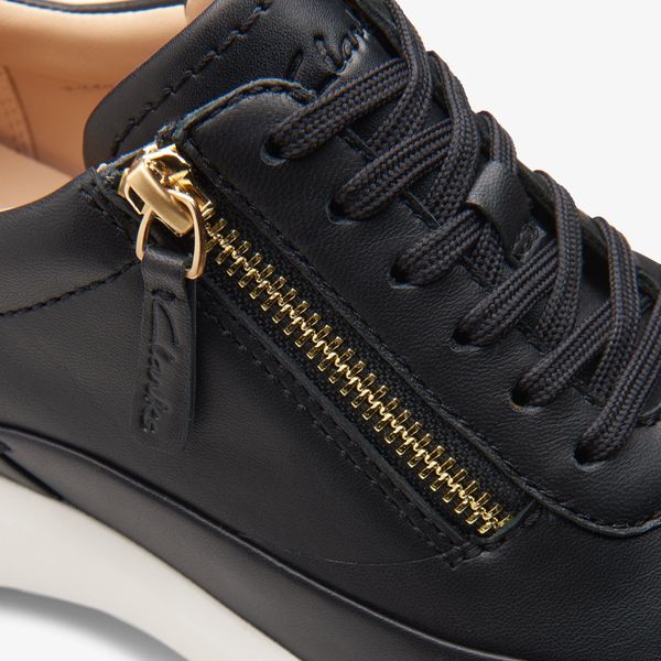 Women's Tivoli Zip Black Leather Sneakers - Image 7