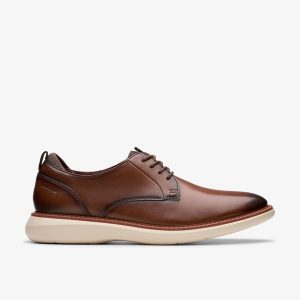 Men's Brantin Plain Dark Tan Leather Oxfords