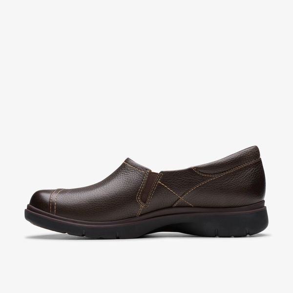 Womens Certina Ease Dark Brown Leather Slip Ons - Image 2