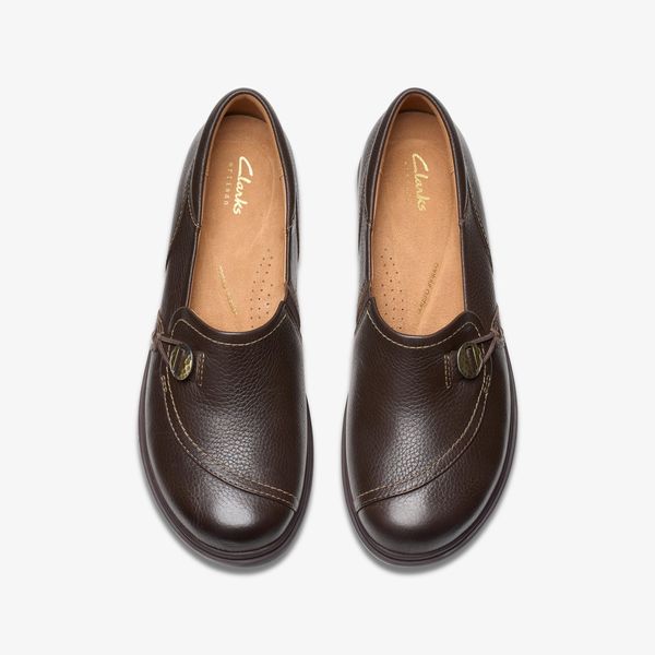 Womens Certina Ease Dark Brown Leather Slip Ons - Image 6