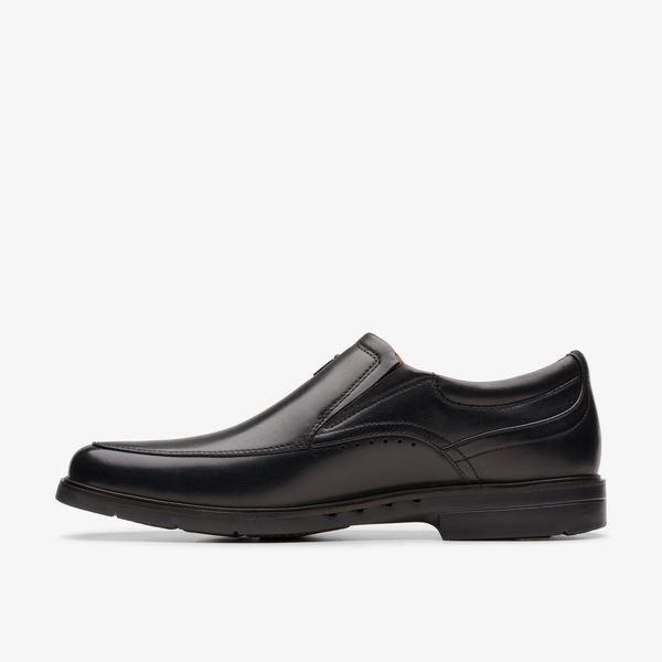 Mens Un Kendric Go Black Leather Loafer Shoes| Clarks - Image 2