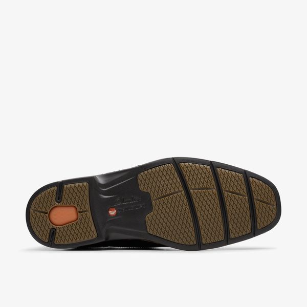 Mens Un Kendric Go Black Leather Loafer Shoes| Clarks - Image 3