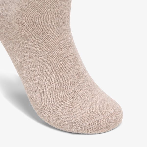 Men's Tan Marled Cotton Blend Crew Socks - Image 3