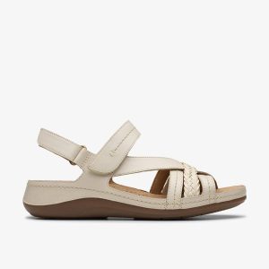 Women's Cecily Strap Cream Leather Strappy Sandals