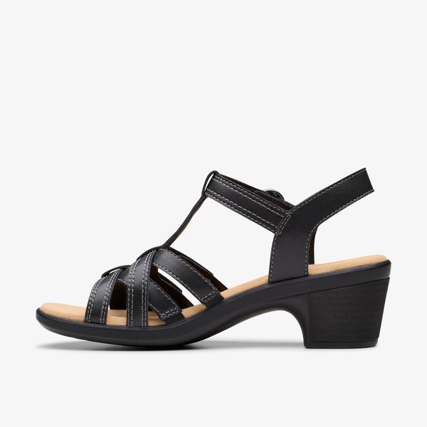 Women's Emily 2 Rose Black Leather Heeled Sandals - Image 2