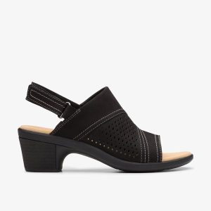 Women's Emily 2 Mist Black Nubuck Heeled Sandals
