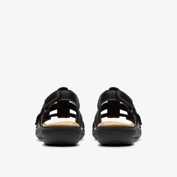 Womens Laurieann Ivy Black Leather Flat Sandals - Image 5