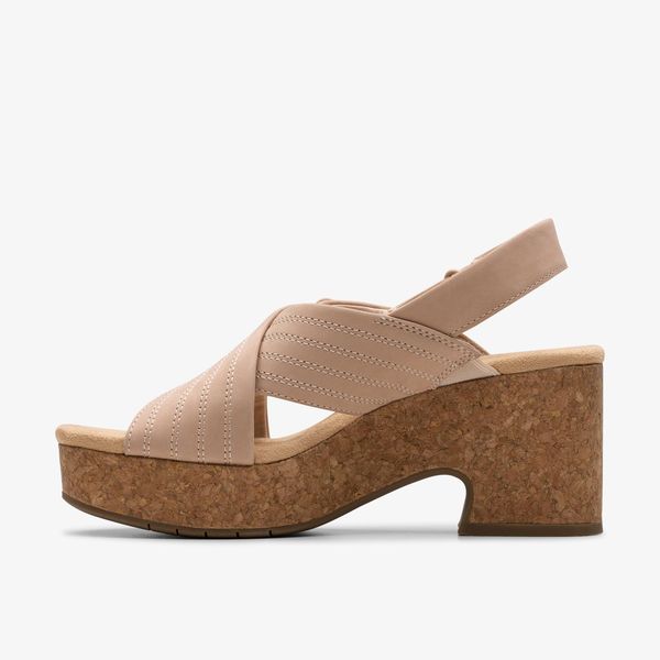 Womens Nerisa West Sand Nubuck Wedges - Image 2