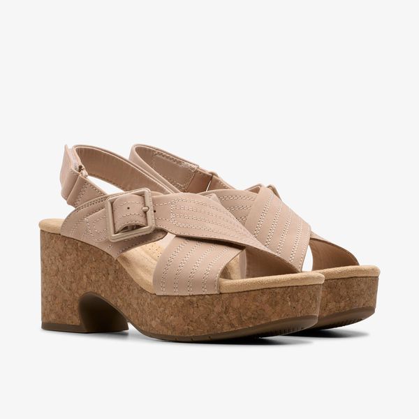 Womens Nerisa West Sand Nubuck Wedges - Image 4