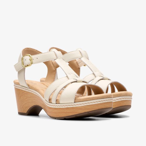 Women's Seannah Madi Cream Leather Wedges - Image 4
