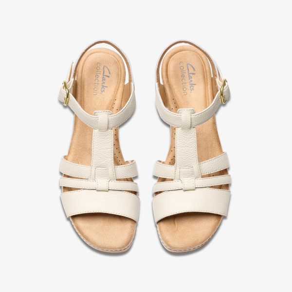 Women's Seannah Madi Cream Leather Wedges - Image 6