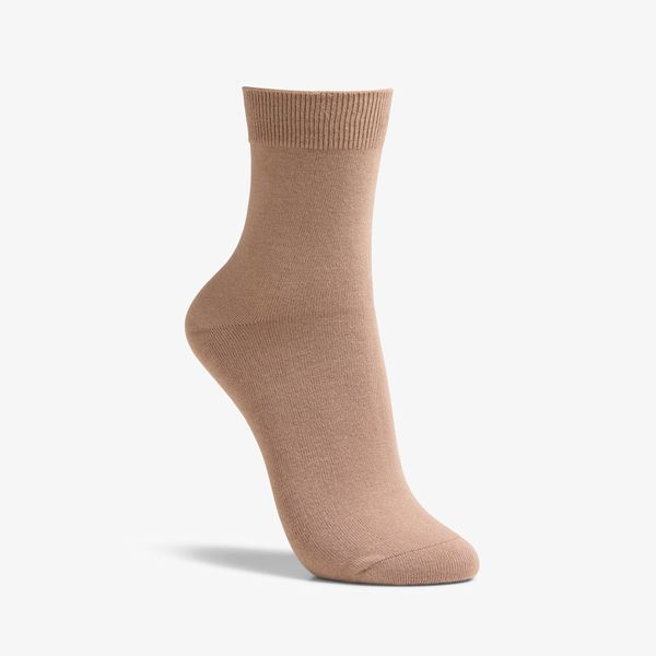 Womens Solid Dress Crew Khaki Socks