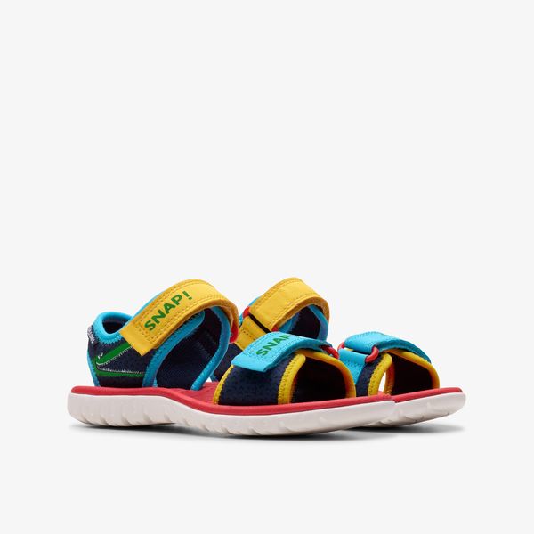 Kids Surfing Ace Navy Print Flat Sandals - Image 4