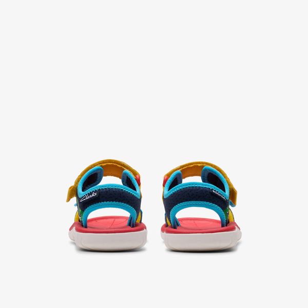Kids Surfing Ace Navy Print Flat Sandals - Image 5