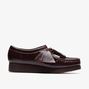 Womens  Purple Grape Leather Wallabees