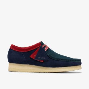 Mens Dark Teal Combination Wallabees
