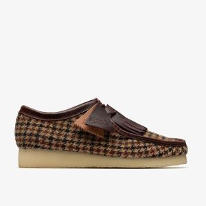 Mens Brown Tweed Combination Wallabees