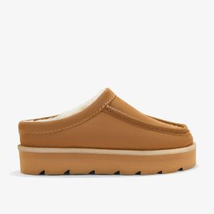 Womens Meare Mule Caramel Warmlined Clogs & Mules