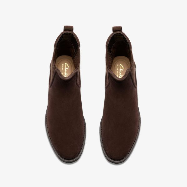 Womens Nella Top Dark Brown Suede Chelsea Boots - Image 6