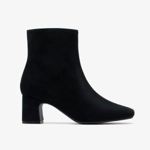 Women's Fernie Zip Black Suede Ankle Boots