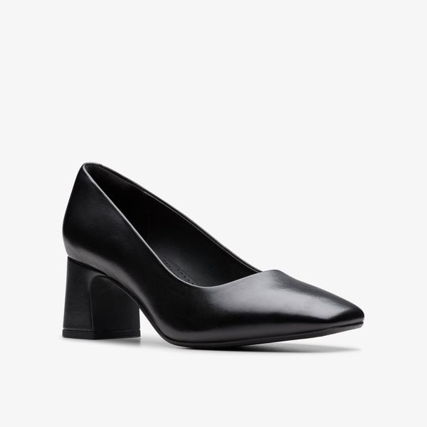 WOMENS Fernie Court Black Leather Court Shoes - Image 4
