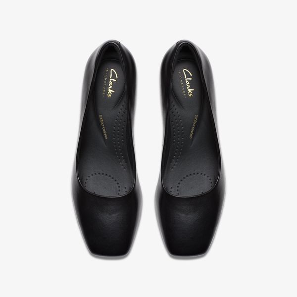 WOMENS Fernie Court Black Leather Court Shoes - Image 6