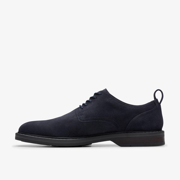 Mens Aldwin Lace Navy Suede Oxfords - Image 2