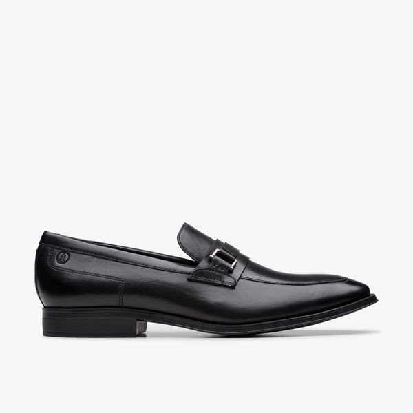 Mens Paulton Lo Black Leather Loafers