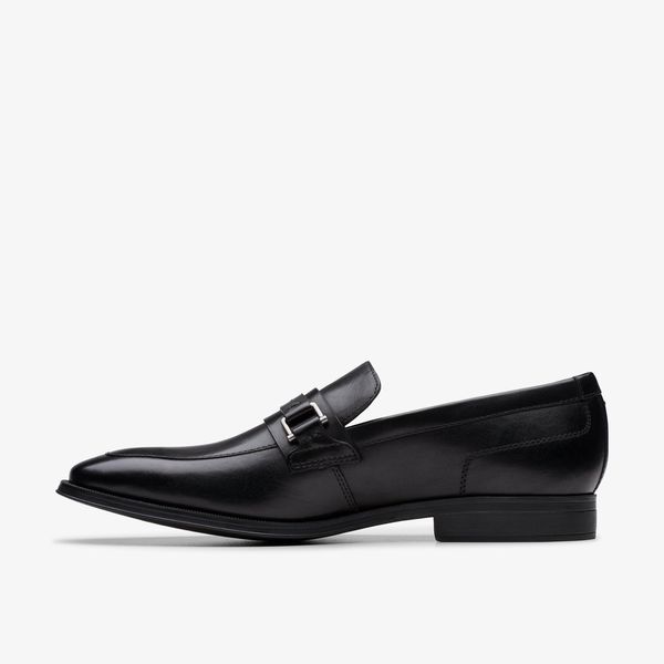 Mens Paulton Lo Black Leather Loafers - Image 2