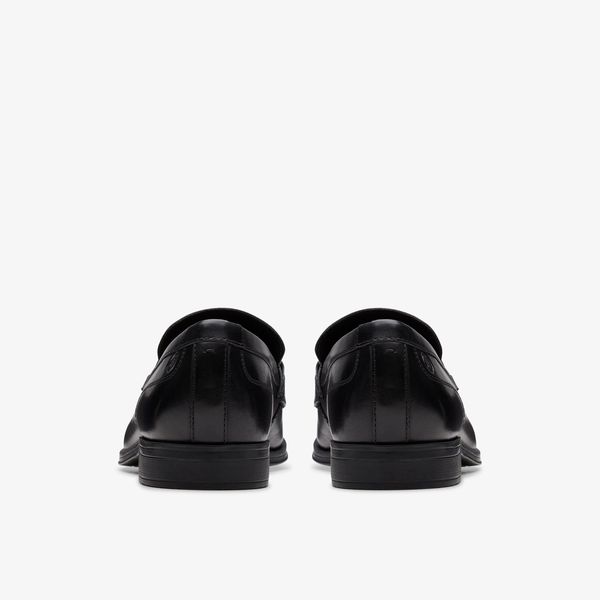Mens Paulton Lo Black Leather Loafers - Image 5