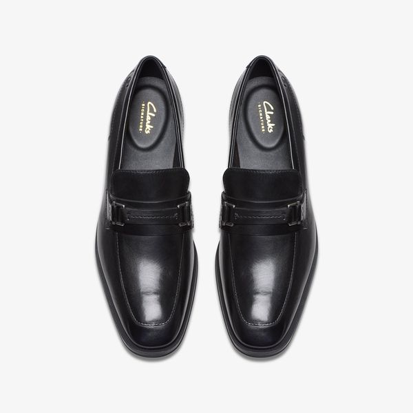 Mens Paulton Lo Black Leather Loafers - Image 6