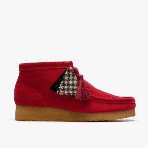 Womens Red Suede Wallabee Boots