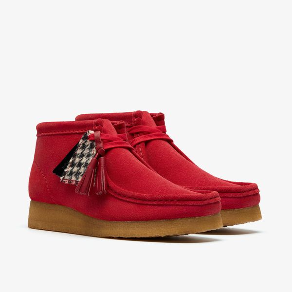 Womens Red Suede Wallabee Boots - Image 4