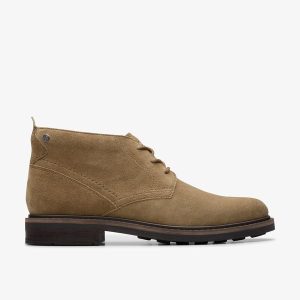 Mens Newford Mid Dark Sand Suede Boots