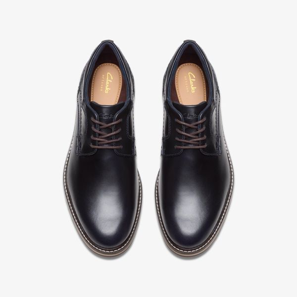 Mens Monahan Plain Navy Oxford Shoes - Image 6