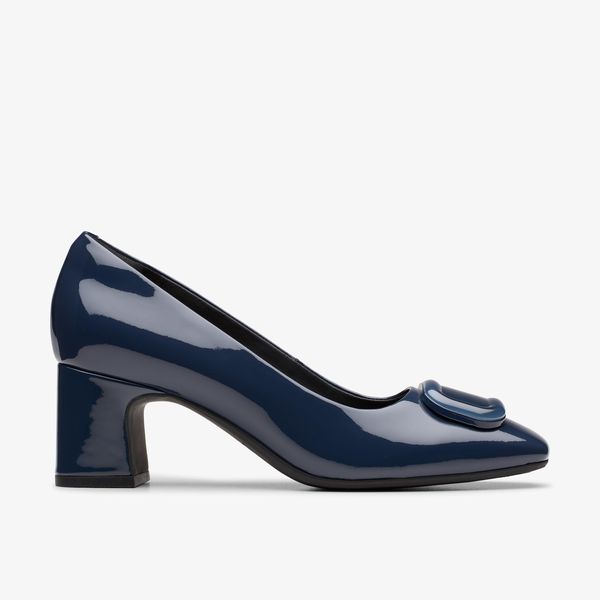 Womens Fernie Trim Navy Patent Heels