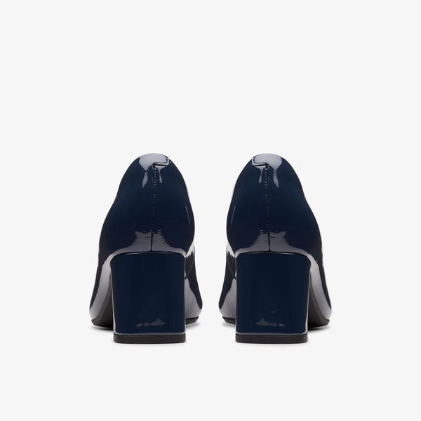 Womens Fernie Trim Navy Patent Heels - Image 5