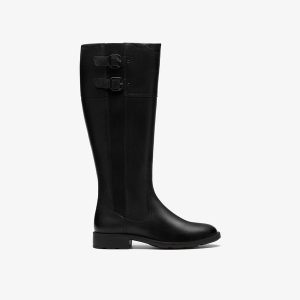 Womens Adalynn Hope Black Leather Knee High Boots