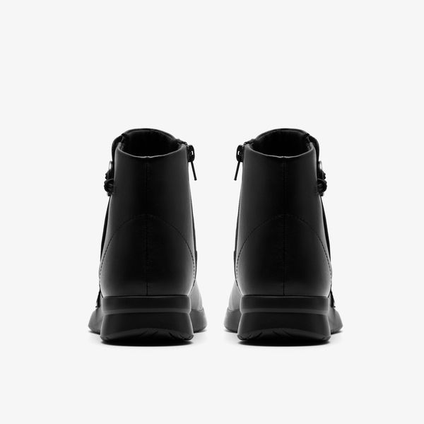 Womens Ellowyn Deva Black Leather Ankle Boots - Image 5