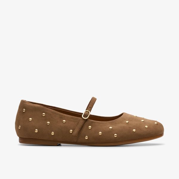 Womens Livia Stud Walnut Mary Janes Shoes