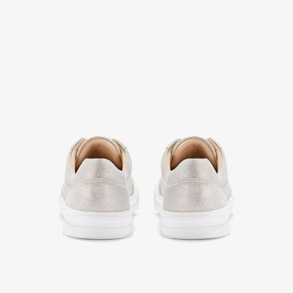 Womens Makea Court Metallic Leather Sneakers - Image 5
