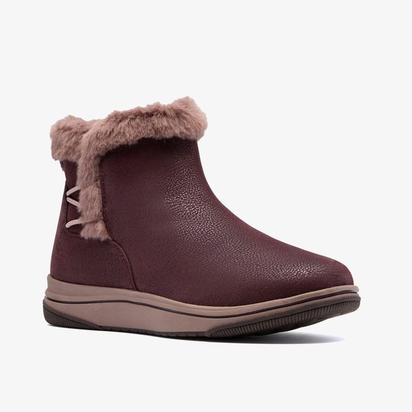 Womens Breeze Fur Merlot Ankle Boots - Image 4