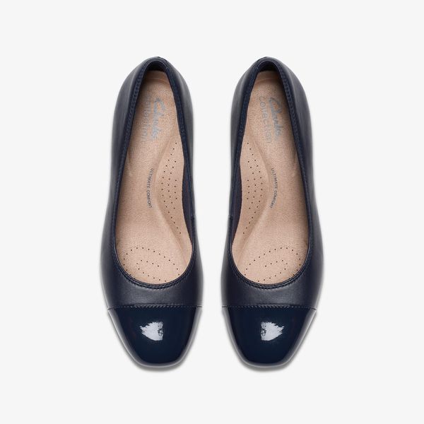 Womens Iridessa May Navy Leather Pumps - Image 6